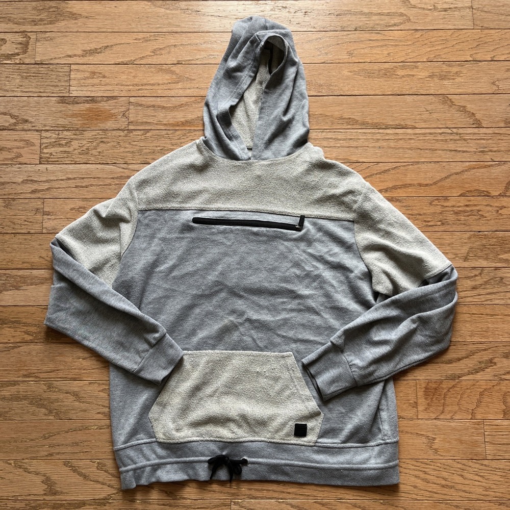 Y2K Phat Farm Large Gray Long Sleeve Hoodie - Front‎ Zip